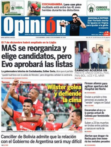 Opinión, Cochabamba.