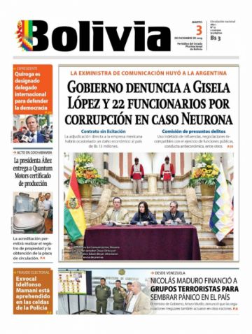 Bolivia, diario oficialista.