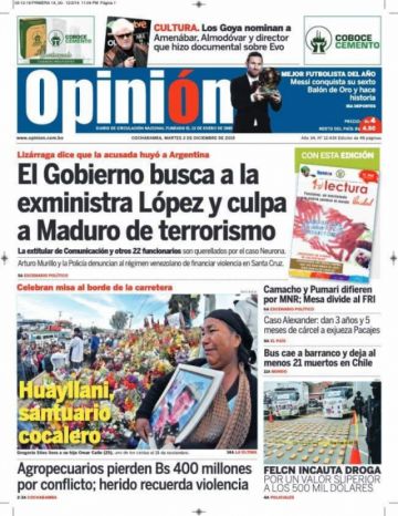 Opinión, Cochabamba.