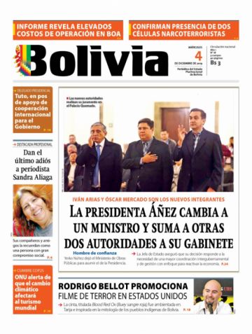 Bolivia, diario oficialista.