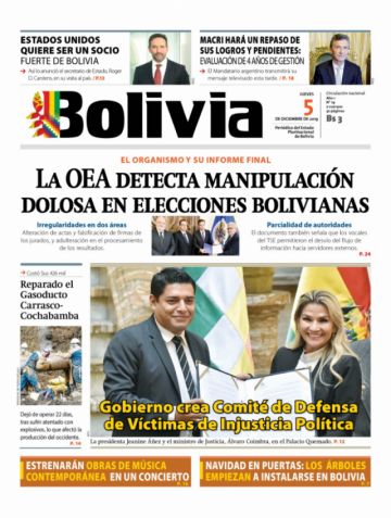 Bolivia, diario oficialista.