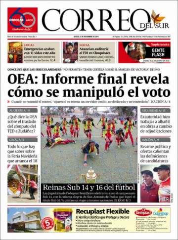 Correo del Sur, Sucre.