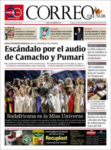 Correo del Sur, Sucre.