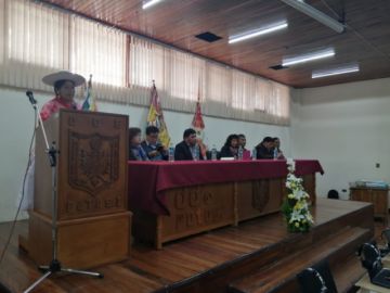 El acto se desarrolló en la DDE en Potosí. FOTO: DDE