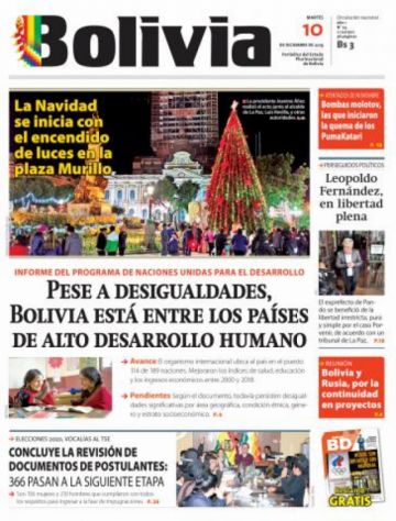 Bolivia, diario oficialista.