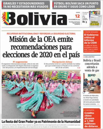 Bolivia, diario oficialista.