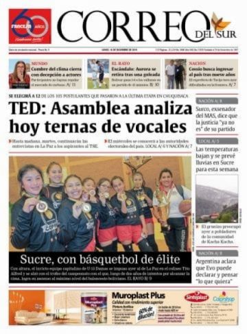 Correo del Sur, Sucre.