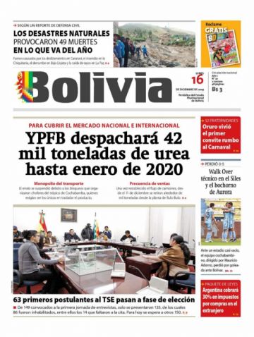 Bolivia, diario oficialista.
