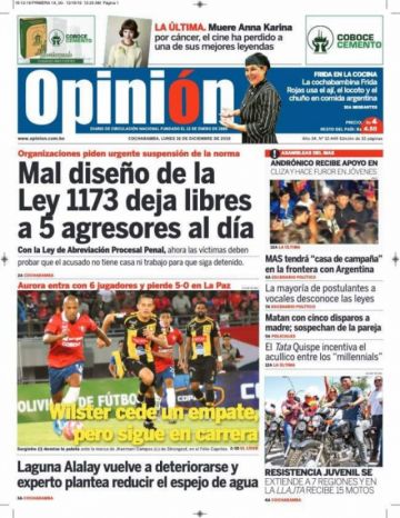 Opinión, Cochabamba.