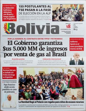 Bolivia, diario oficialista.
