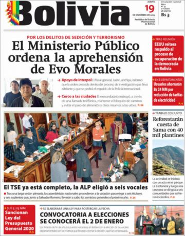 Bolivia, diario oficialista.
