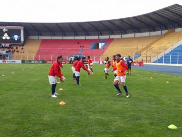 Previas del partido.