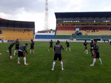 Previas del partido.