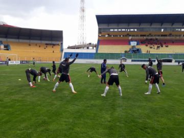 Previas del partido.