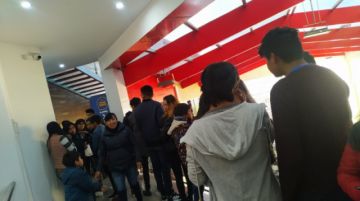 Las filas en el edificio.