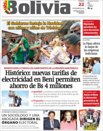 Bolivia, diario oficialista.