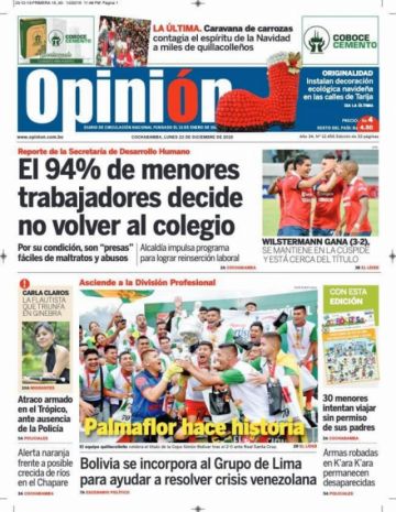 Opinión, Cochabamba.