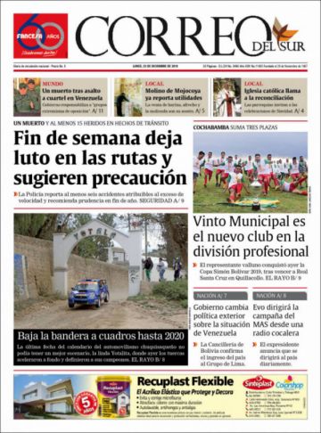 Correo del Sur, Sucre.