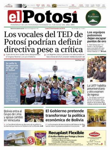 El fútbol acapara las portadas de los diarios bolivianos