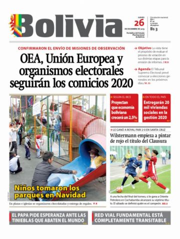 Bolivia, diario oficialista.