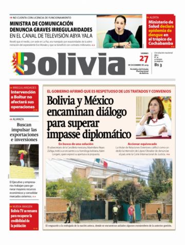 Bolivia, diario oficialista.