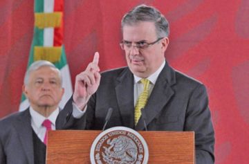 El canciller de México, Marcelo Ebrard, en conferencia de prensa.