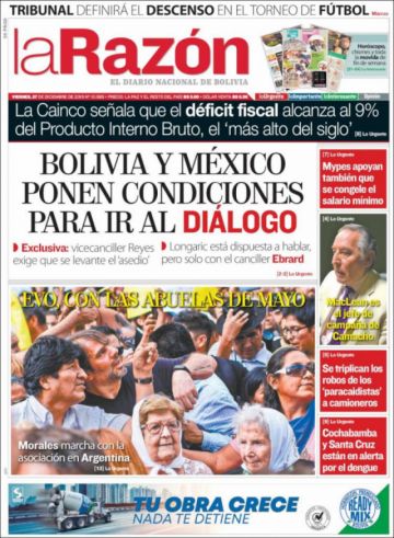 La Razón, La Paz.