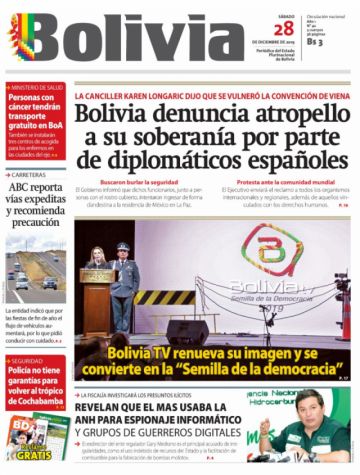 Bolivia, diario oficialista.