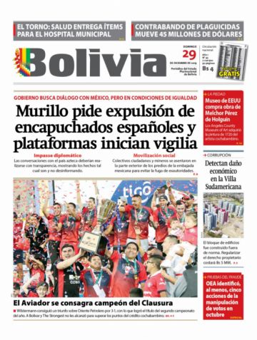 Bolivia, diario oficialista.