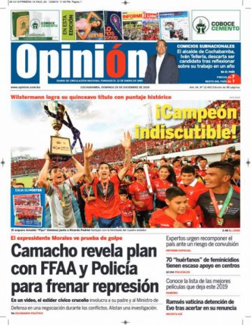 Opinión, Cochabamba.