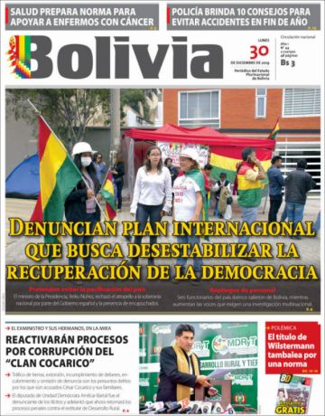 Bolivia, diario oficialista.