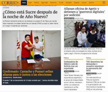 Correo del Sur, Sucre.