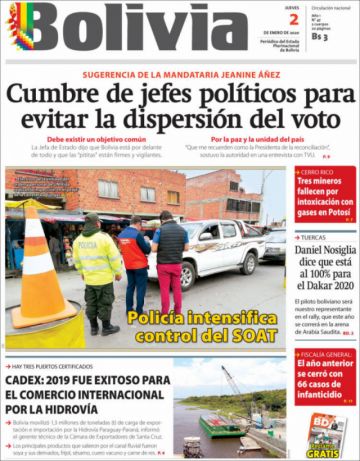 Bolivia, diario oficialista.