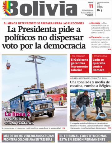Bolivia, diario oficialista.