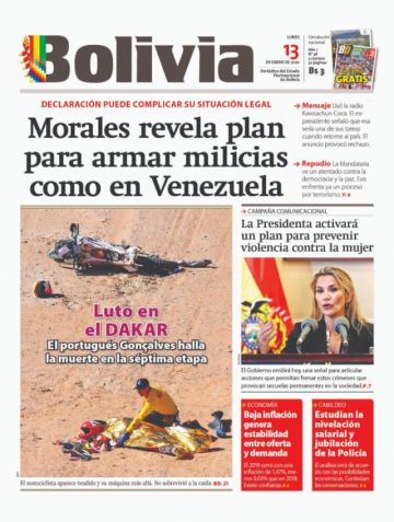 Bolivia, diario oficialista.