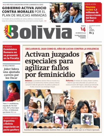 Bolivia, diario oficialista.