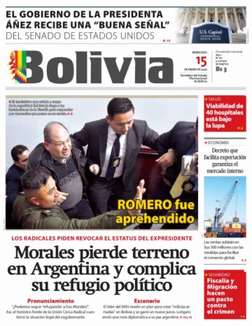 Bolivia, diario oficialista.