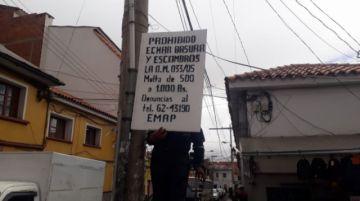 Colocan letreros para mantener limpia la ciudad. FOTO EMAP