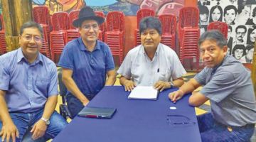Luis Arce Catacora, Diego Pary, Evo Morales y David Choquehuanca.