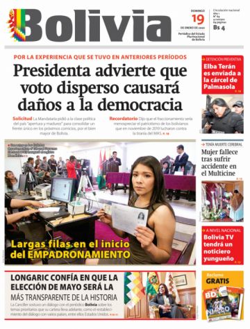 Bolivia, diario oficialista.