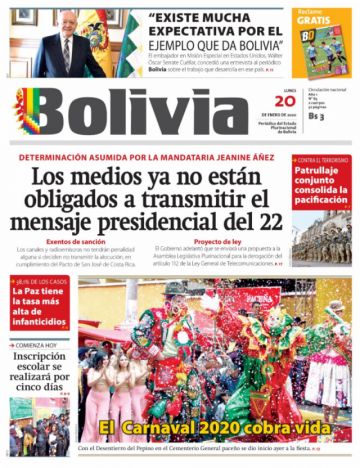 Bolivia, diario oficialista.