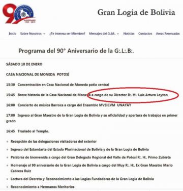 Así aparecía el programa del acto en la página web de los masones. Anoche ya había desaparecido.