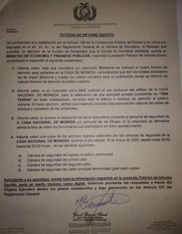 La petición de informe.