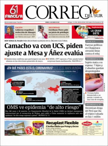 Correo del Sur, Sucre.
