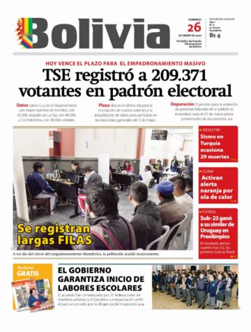 Bolivia, diario oficialista.