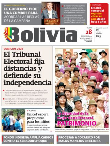 Bolivia, diario oficialista.