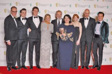 El elenco en la gala de ayer.