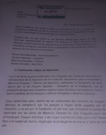 Una de las denuncias que Prudencio ignoró. 