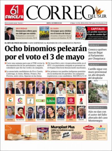Correo del Sur, Sucre.