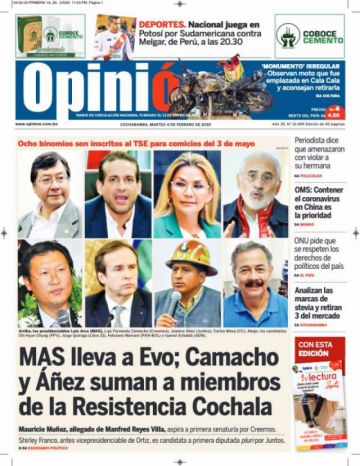 Opinión, Cochabamba.